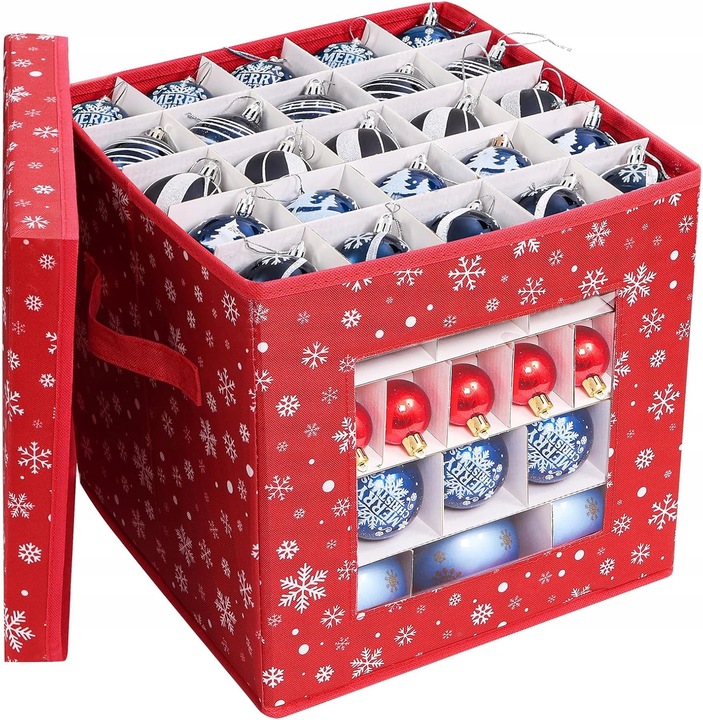 ŚWIĄTECZNE KOSZ PUDEŁKO PRZECHOWYWANIE ORGANIZER 83 BOMBKI CHOINKA ŚWIĘTA