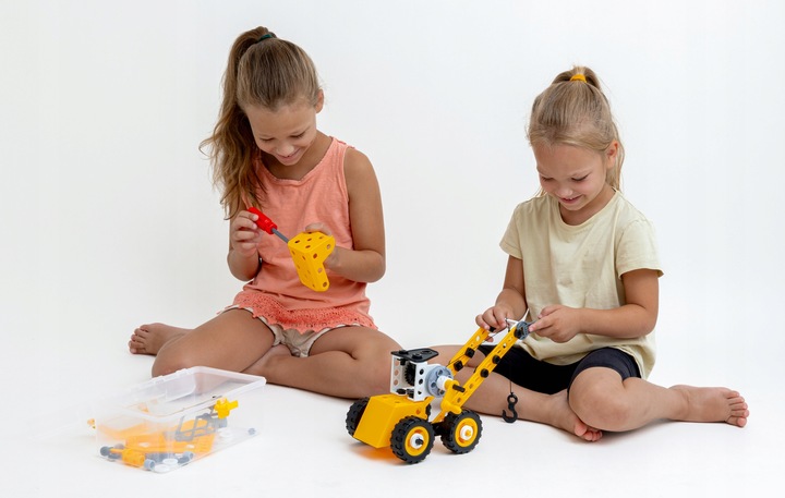 KLOCKI 10w1 KONSTRUKCYJNE EDUKACYJNE POJAZDY BUDOWLANE ZESTAW 112 elementów