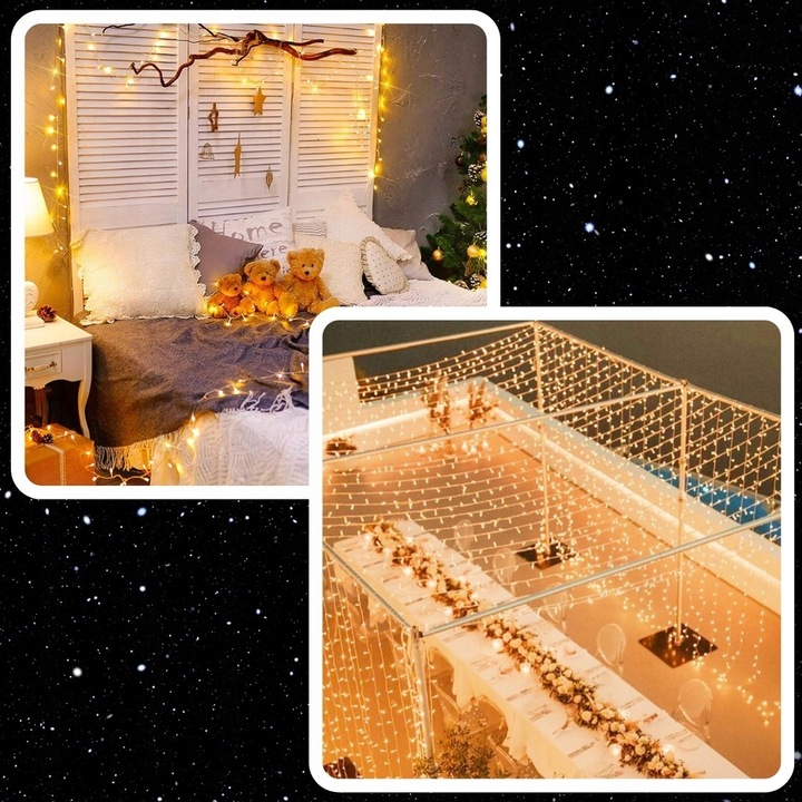 LAMPKI ŚWIATEŁKA CHOINKOWE 500LED ZEWNĘTRZNE WEWNĘTRZNE BIAŁE CIEPŁE 35M