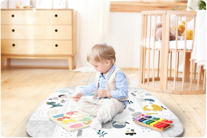 MATA EDUKACYJNA RICOKIDS DLA NIEMOWLĄT DUŻA INTERAKTYWNA + GRATIS PODUSZKA