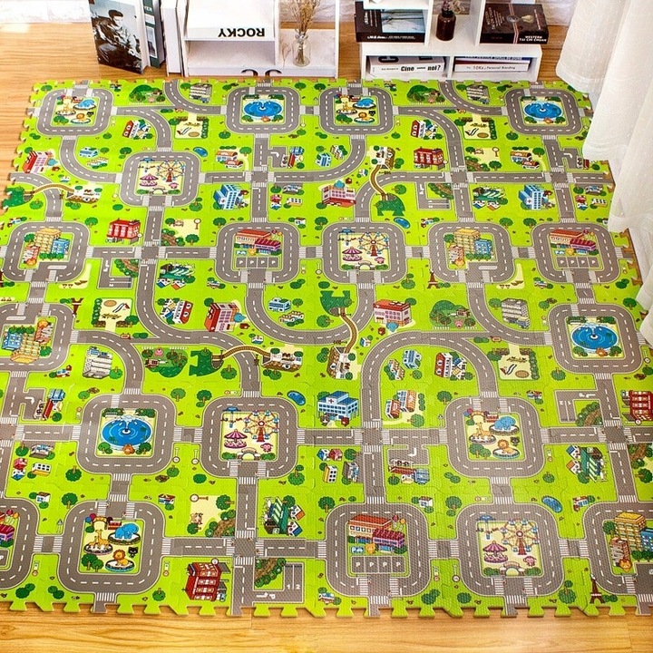 PUZZLE PIANKOWE MATA MIASTO ULICE DROGI 18EL DUŻE