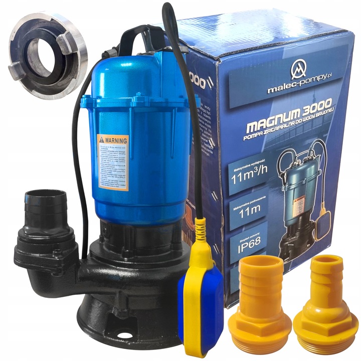 POMPA Z ROZDRABNIACZEM DO WODY BRUDNEJ ŚCIEKÓW SZAMBA PŁYWAK MAGNUM 3000