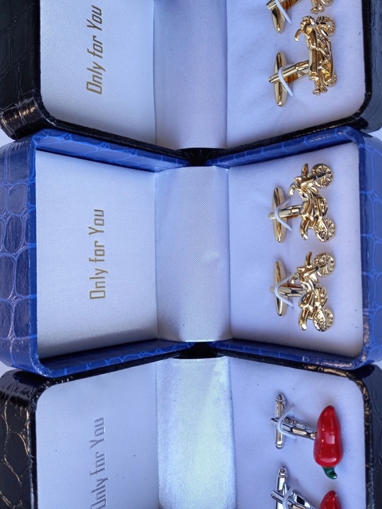 Spinki do mankietów EXC Motocykl Motor Szybki Ścigacz Race kol Grafit Tytan