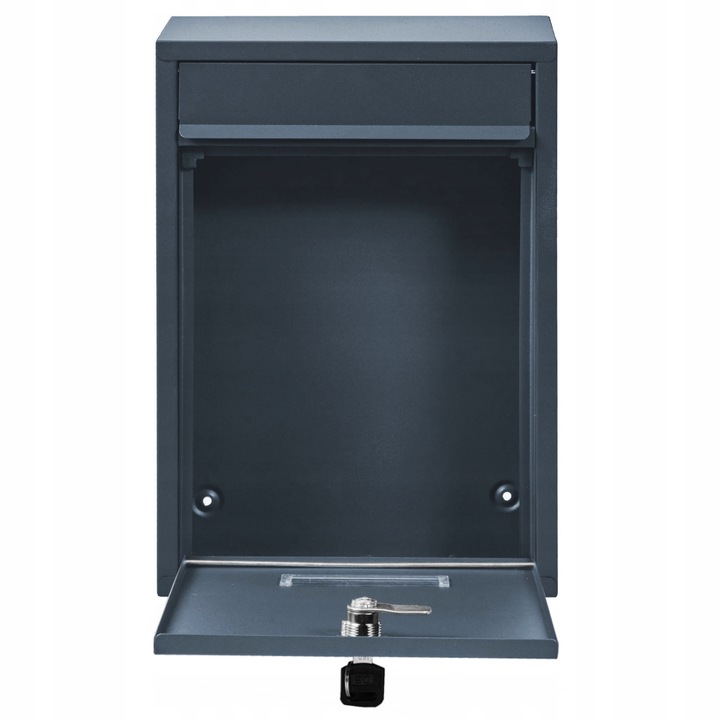 SKRZYNKA POCZTOWA NA LISTY POCZTĘ RIB ANTRACYT + NAPIS ADRES ULICA NUMER