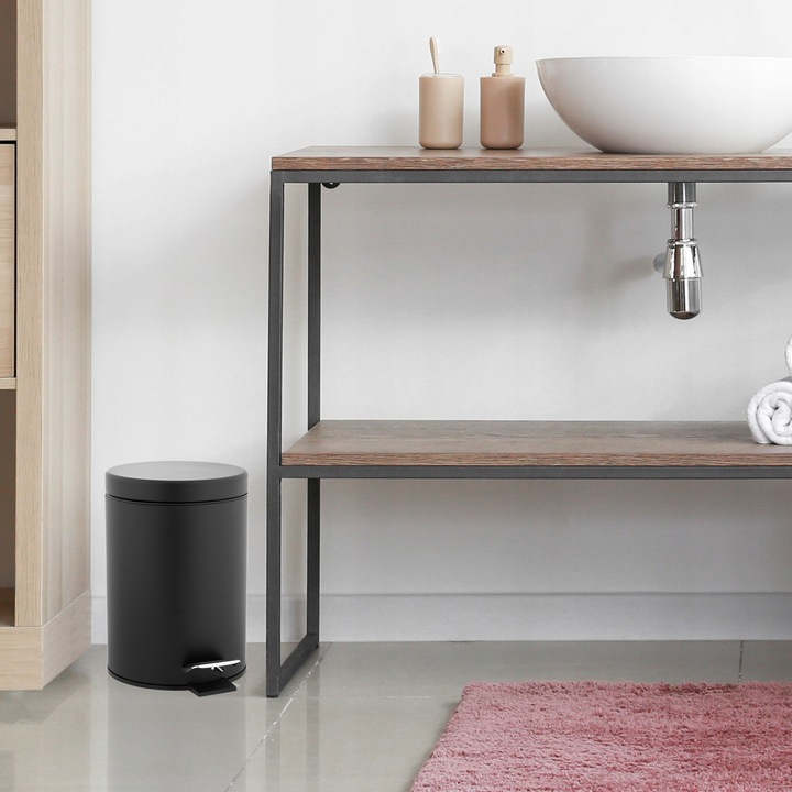 Kosz na śmieci śmietnik 3L do WC łazienki toalety biura czarny LOFT YOKA