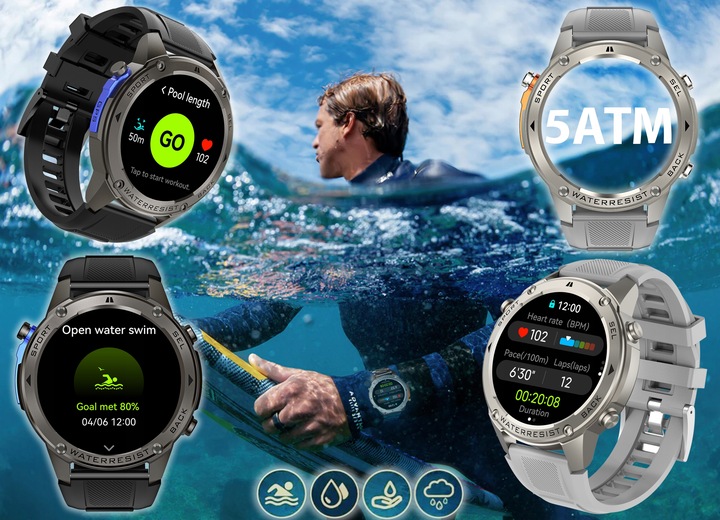 ZEGAREK MĘSKI Z GPS SMARTWATCH PROVENTUS MENU PL WODOODPORNY SPORT ROZMOWY