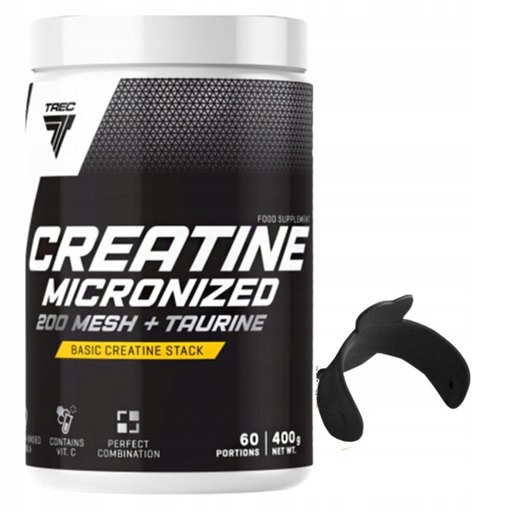 TREC CREATINE MICRONIZED 200 MESH TAURINE 400G CZYSTA KREATYNA + PODSTAWKA