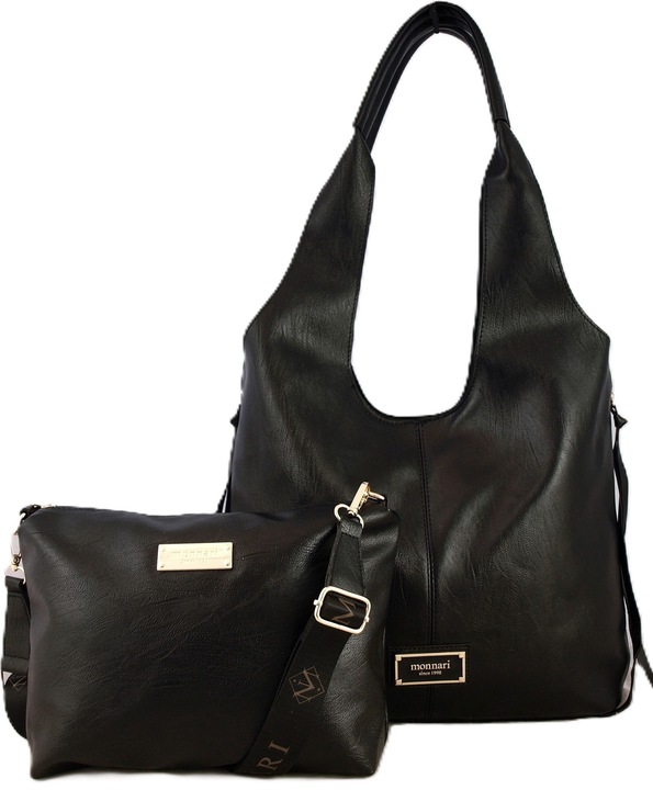 Monnari Torebka Shopper Model 2w1 Listonoszka Kolekcja Premium Czarna
