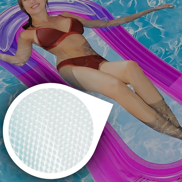 MATERAC DMUCHANY Z SIATKĄ DO PŁYWANIA LEŻAK PLAŻOWY HAMAK WODNY NA BASEN