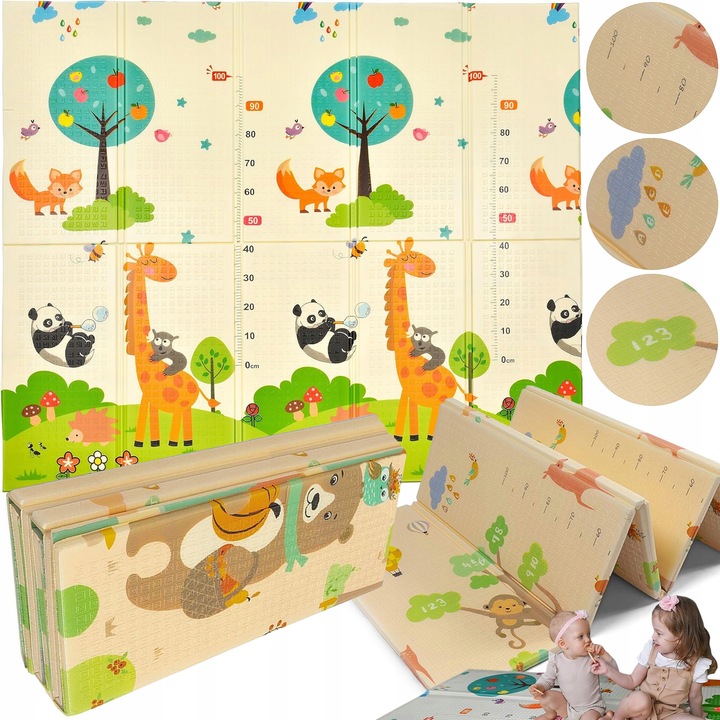 PIANKOWA DWUSTRONNA MATA EDUKACYJNA DO NAUKI XPE CYFRY LITERY 200x180cm