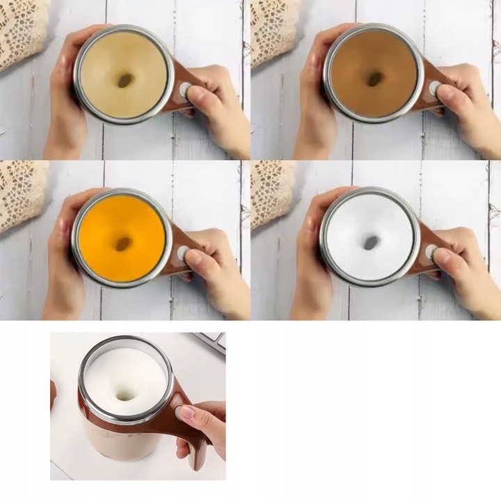 KUBEK TERMICZNY SAMOMIESZAJĄCY 380ml SAM MIESZA LCD TEMPERATURA DO KAWY USB