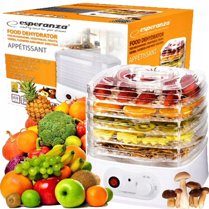 SUSZARKA DO GRZYBÓW OWOCÓW WARZYW ZIÓŁ MOCNA 250W ESPERANZA EKD004