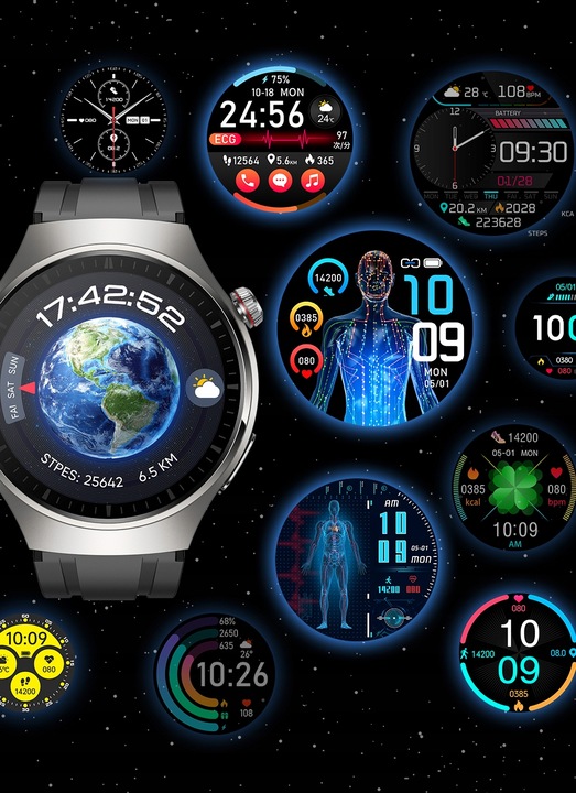 Zegarek KARDIOWATCH Ciśnieniomierz Asystent Glukozy EKG Analiza Krwi AMOLED