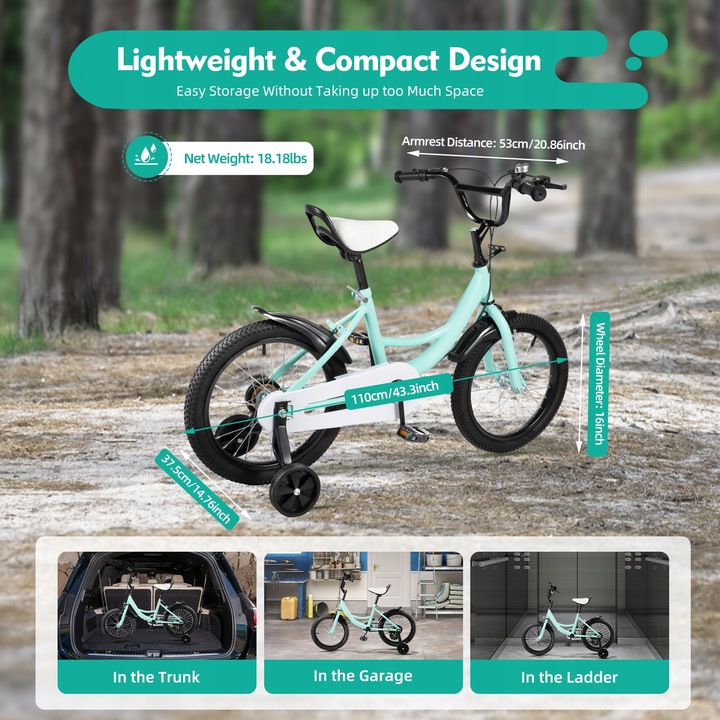 16inch ROWER DZIECIĘCY Zielony