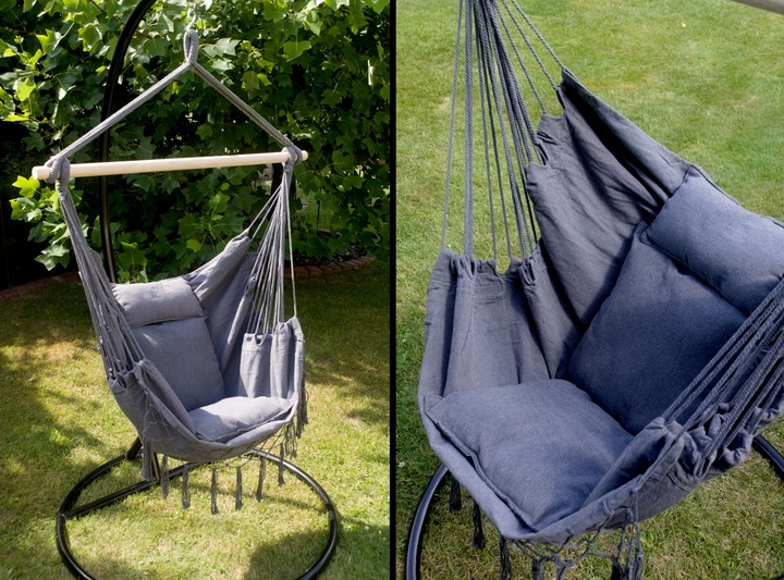 HAMAK HUŚTAWKA KRZESŁO BRAZYLIJSKIE FOTEL WISZĄCY XXL OGRODOWY BUJANY 150KG