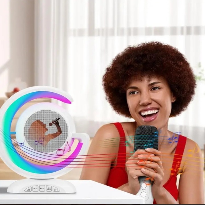 Bezprzewodowy Zestaw do Karaoke Głośnik Bluetooth + 2 Mikrofony dla Dzieci