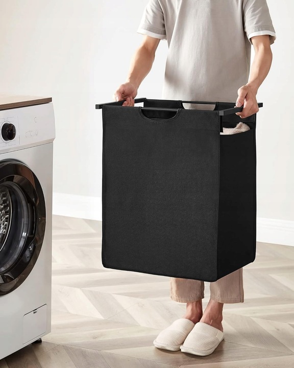 Kosz na pranie z półką INDUSTRIALNY LOFT DREWNIANY 72x50x33 (W010)