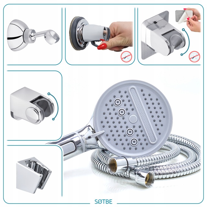 Słuchawka prysznicowa oszczędzająca 60% 6l/min Główka Rączka do prysznica