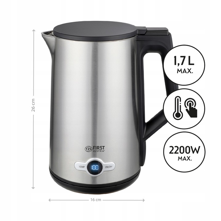 Czajnik elektryczny REGULACJA TEMPERATURY IZOLACJA First Austria