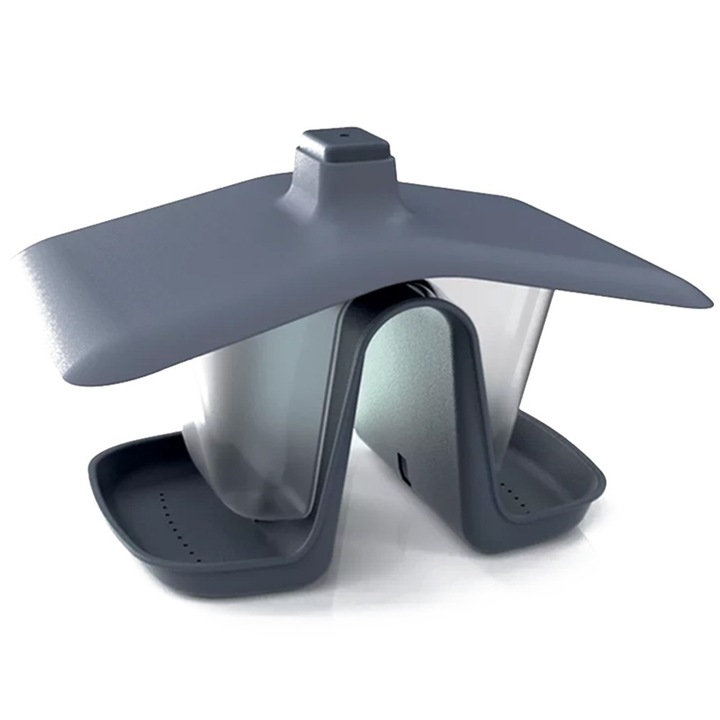 Nowoczesny KARMNIK DLA PTAKÓW na Zimę z DASZKIEM Podwójny Domek Antracyt