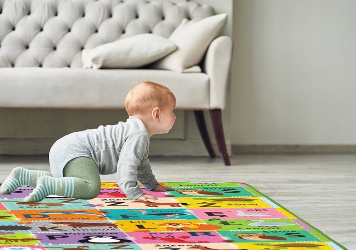 MATA PIANKOWA SZACHOWNICA POLSKI ALFABET 120x180x1CM DWUSTRONNA DUŻA GRUBA