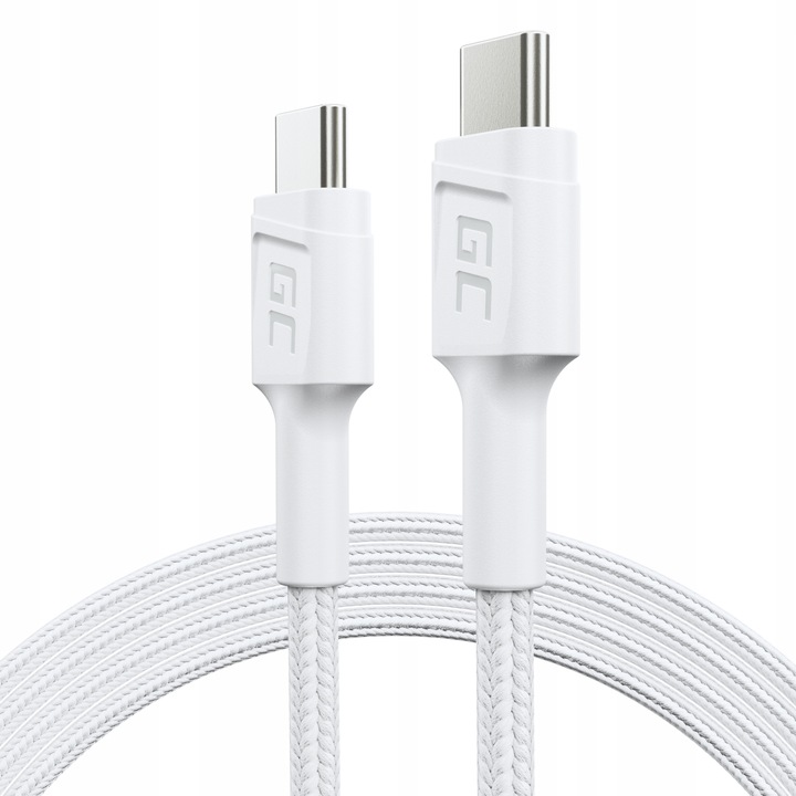 Biała Ładowarka GaN 65W + Kabel USB-C USB-C Typ C 60W 120cm Power Delivery