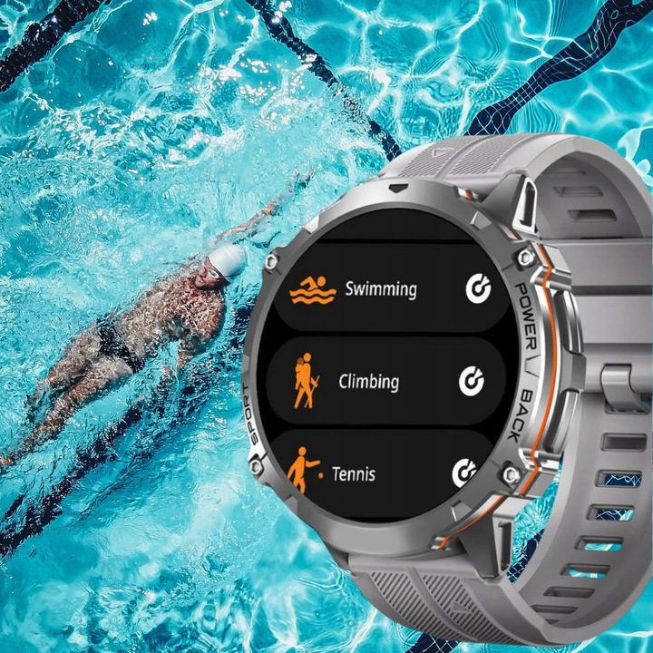 SMARTWATCH męski Rubicon ALWAYS DISPLAY KOMPAS BAROMETR AI