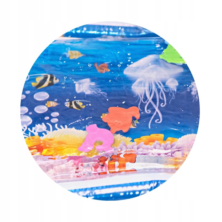 Dmuchana Mata Wodna Sensoryczna Dla Niemowląt Dzwieki Lustro Mata XXL 65cm