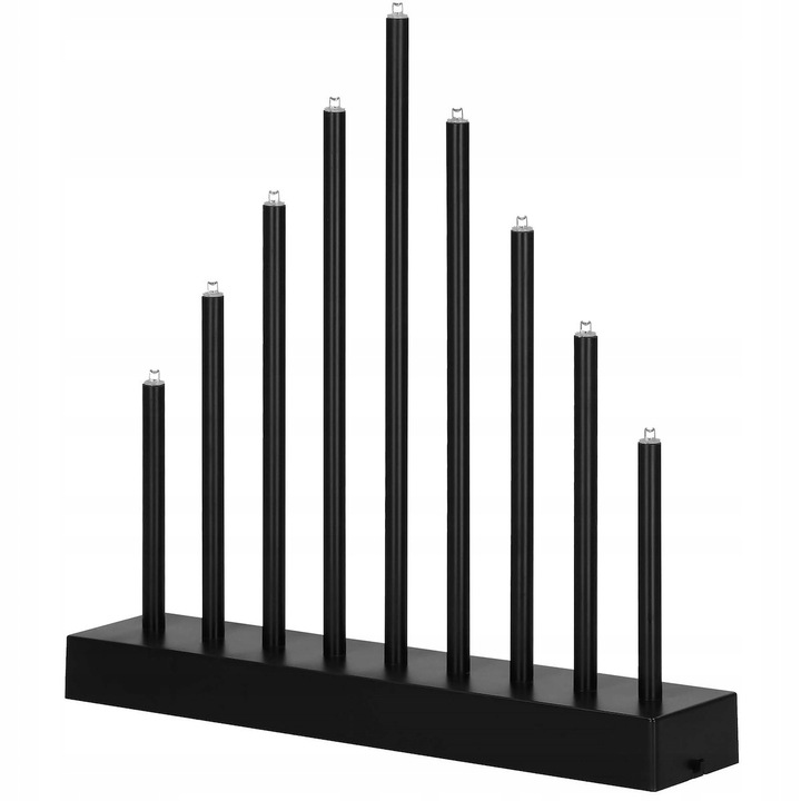 ŚWIECZNIK ADWENTOWY ŚWIECE ŚWIECZKI LAMPKI ŚWIĄTECZNY NA OKNO 9 led CZARNY