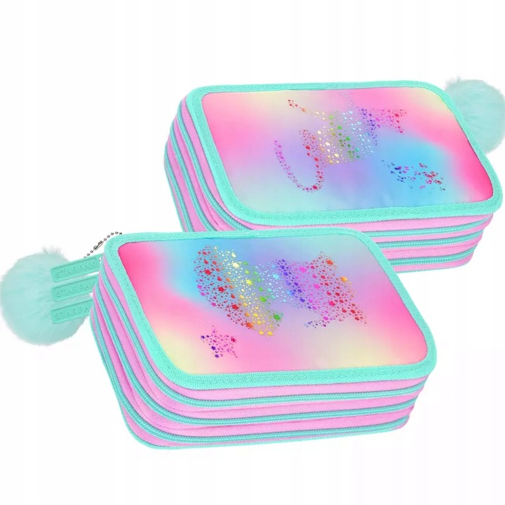 PIÓRNIK TRZYKOMOROWY Z WYPOSAŻENIEM DLA DZIEWCZYNKI OMBRE KOT PIES KOTKIEM