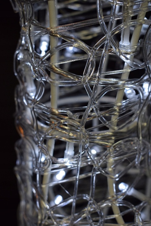 Renifery akrylowe z saniami oświetlenie ozdoba