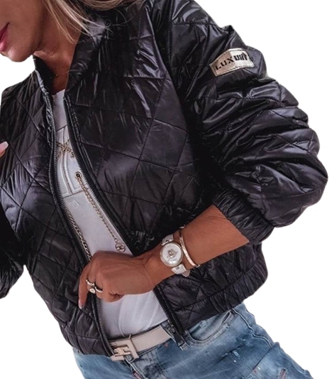 Kurtka pikowana przejściówka czarna