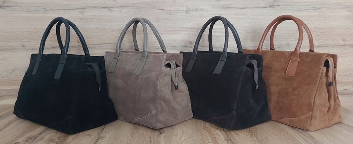 Duży włoski kufer Vera Pelle skórzana pojemna torba A4 Brąz