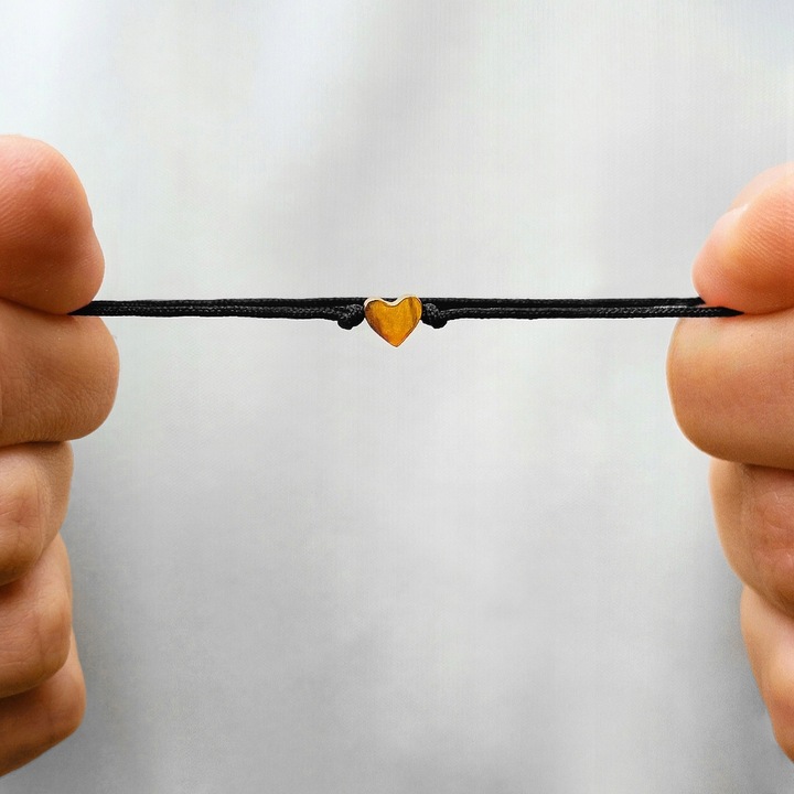 BRANSOLETKI BFF DLA 2 PRZYJACIÓŁEK ZŁOTE SERCE REGULOWANE STAL CHIRURGICZNA