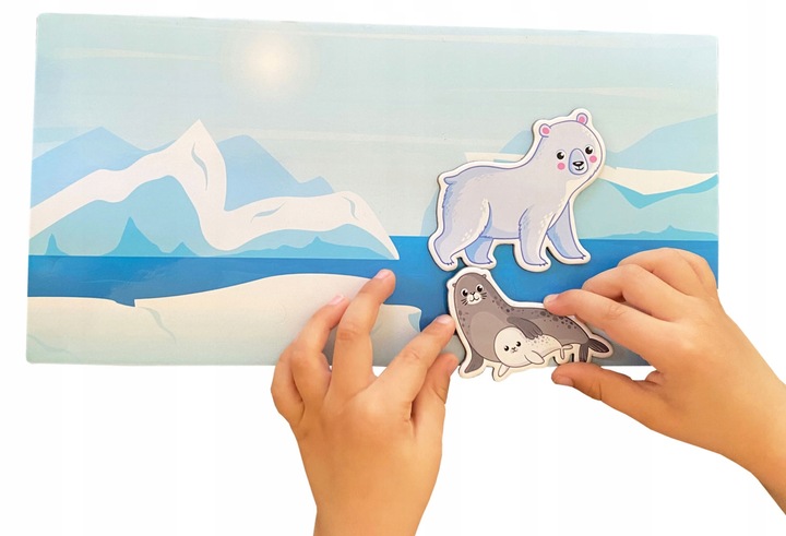 Zwierzęta Świata magnes układanka magnetyczna 81 szt