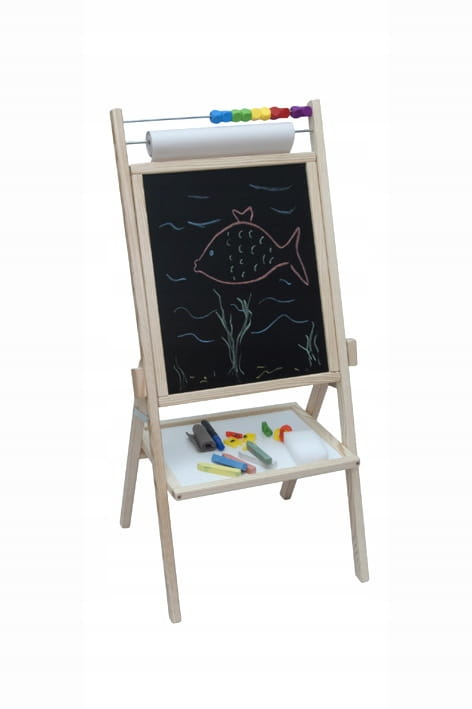 Obrotowa tablica magnetyczna 4w1 papier + dodatki