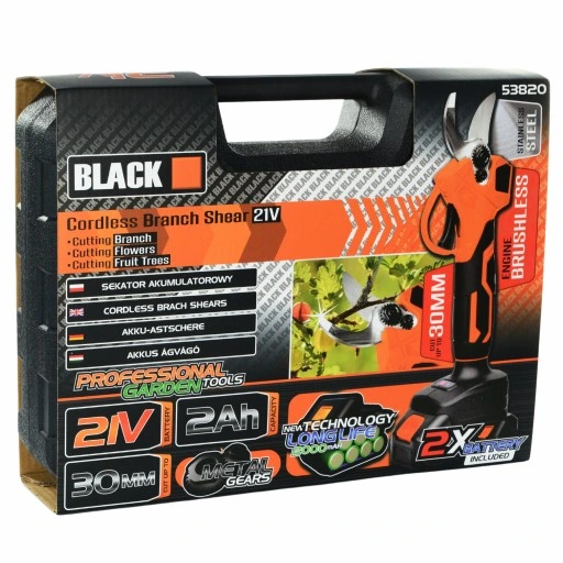 SEKATOR AKUMULATOROWY DO KRZEWÓW GAŁĘZI 30mm 21V + 2 X AKU 2Ah i Ładowarka