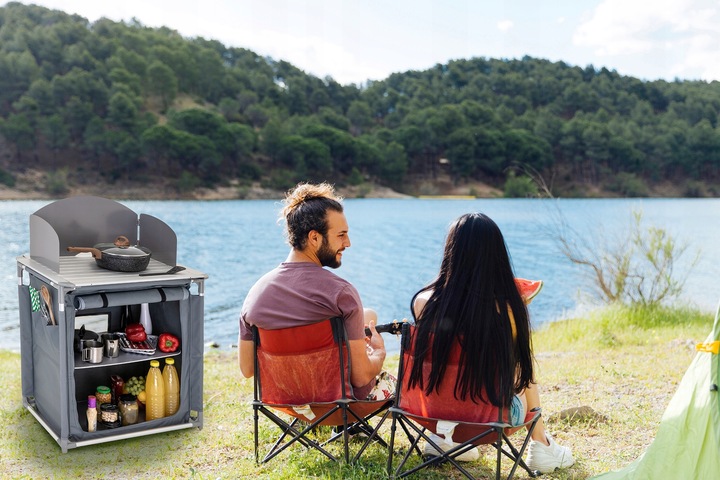 KUCHNIA TURYSTYCZNA SZAFKA stół składany ogrodowy torba KEMPINGOWY stolik,