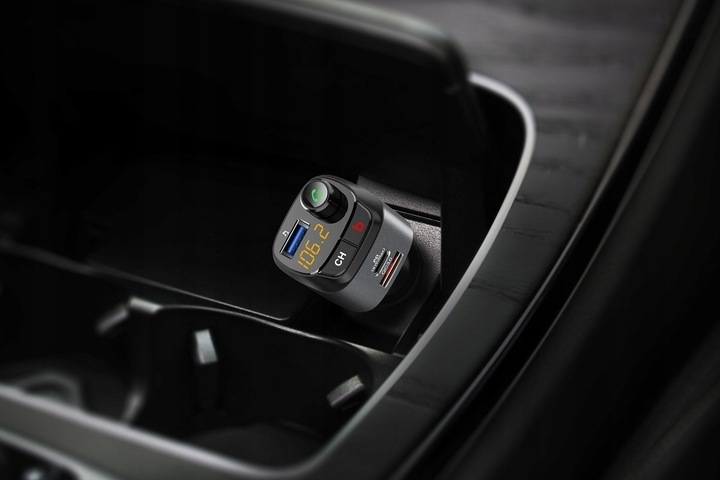 Transmiter FM Bluetooth BT Feegar Szybka Ładowarka QC 3.0 PD MP3 Audio USB