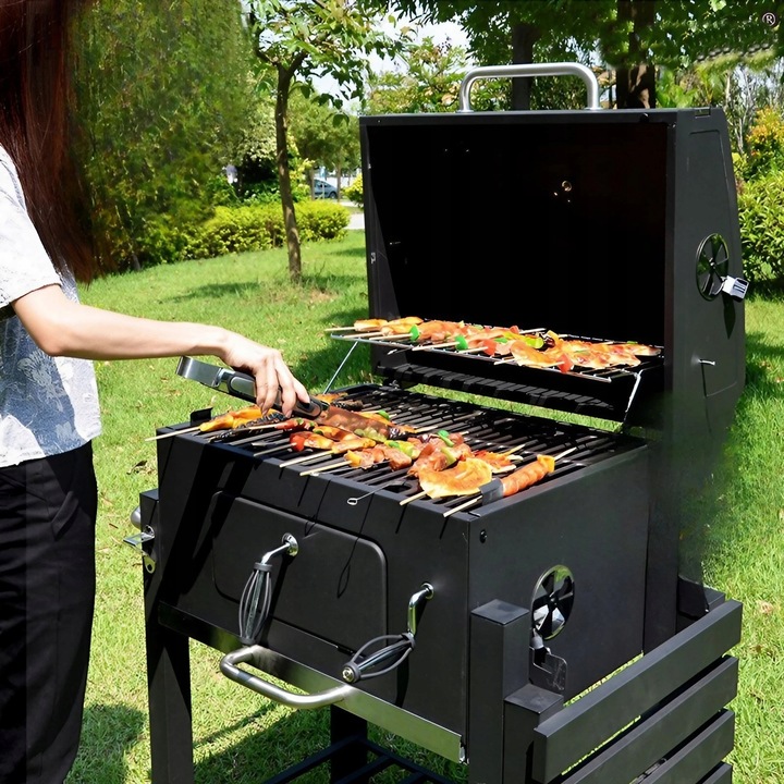 GRILL WĘGLOWY BBQ - ŻELIWNY RUSZT 57 x 43 cm