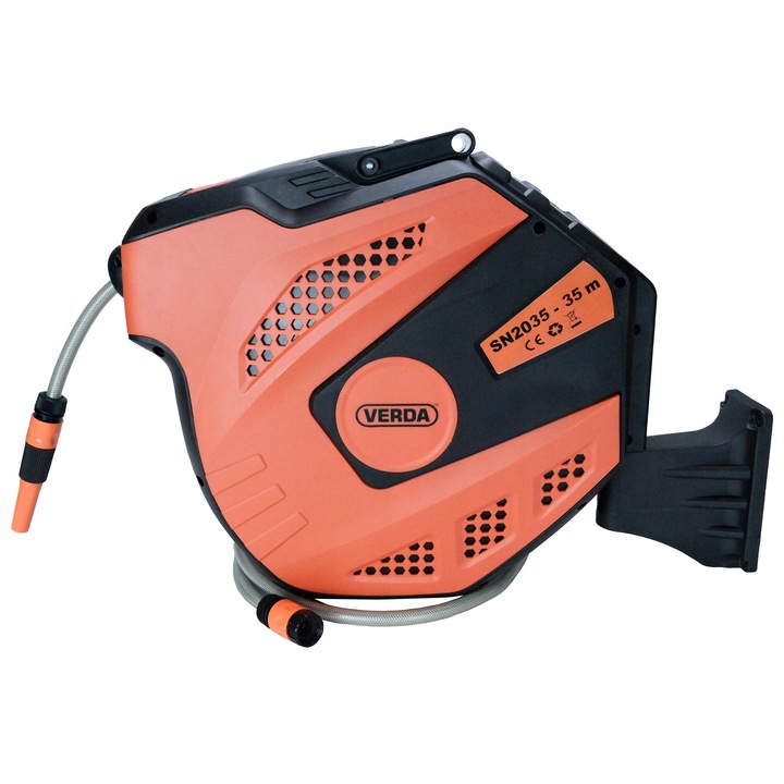 WĄŻ OGRODOWY AUTOMATYCZNY ZE ZWIJACZEM 35m + 2m BĘBEN NA BĘBNIE ŚCIANĘ