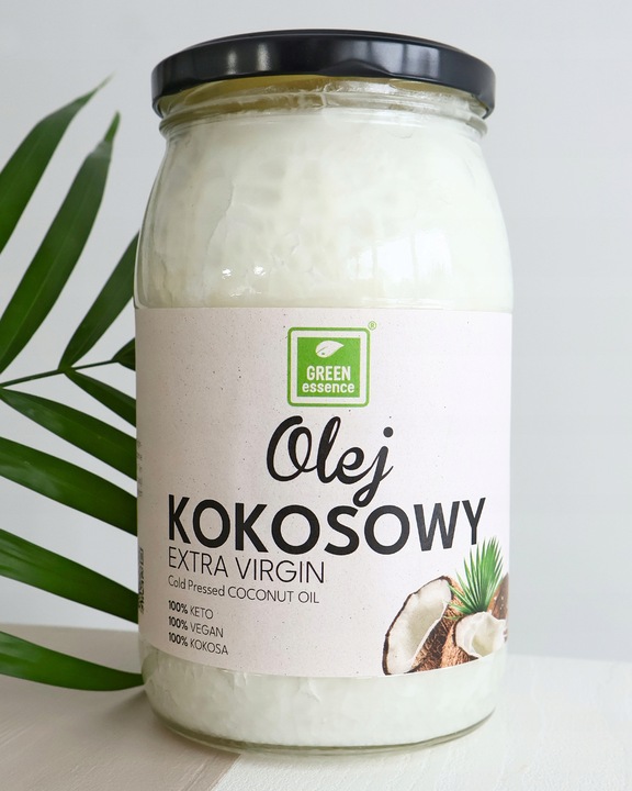 OLEJ KOKOSOWY nierafinowany extra virgin 900ml extra tłoczony na zimno