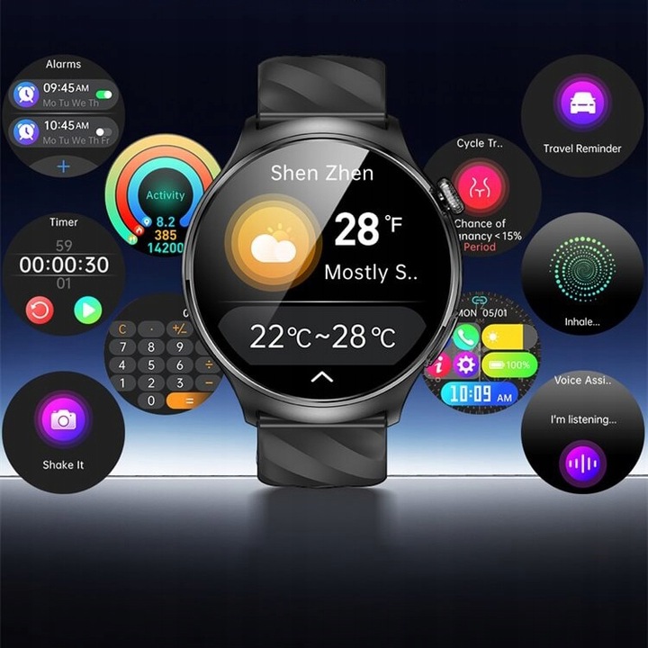 SMARTWATCH Rubicon ROZMOWY Menu PL TEMPERATURA SPORT ALWAYS DISPLAY