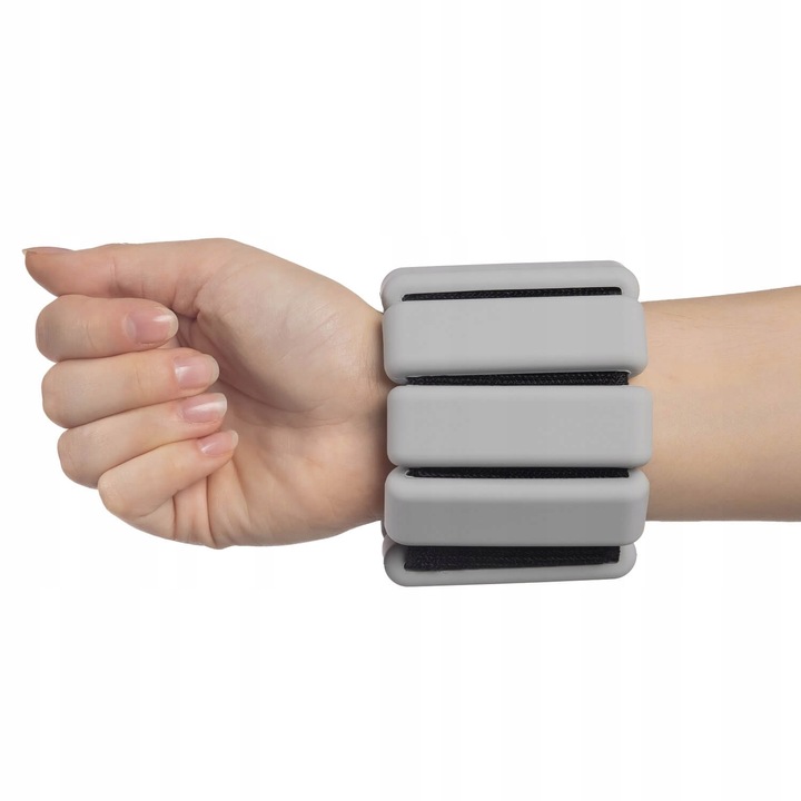 Ciężarki na Kostki i Nadgarstki do Ćwiczeń Regulowane 2x 0,45kg Szare DrFit