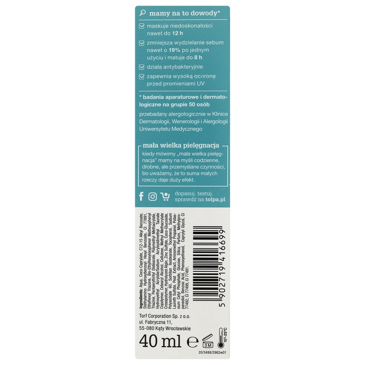 tołpa. sebio. BB matujący krem korygujący 40 ml