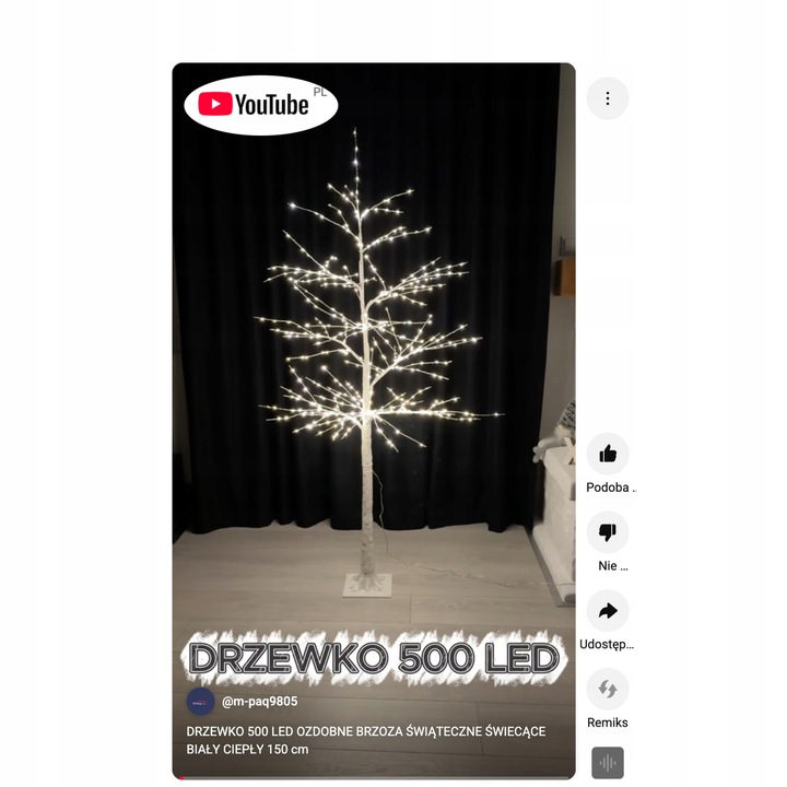 DRZEWKO 500 LED OZDOBNE BRZOZA ŚWIĄTECZNE ŚWIECĄCE BIAŁY CIEPŁY 150 cm