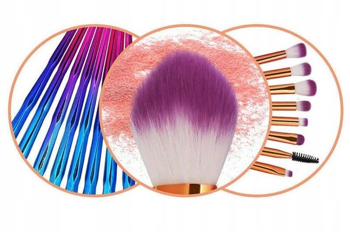 20 sztuk Pędzli DO MAKIJAŻU JEDNOROŻEC UNICORN 20 x PĘDZLE make-up