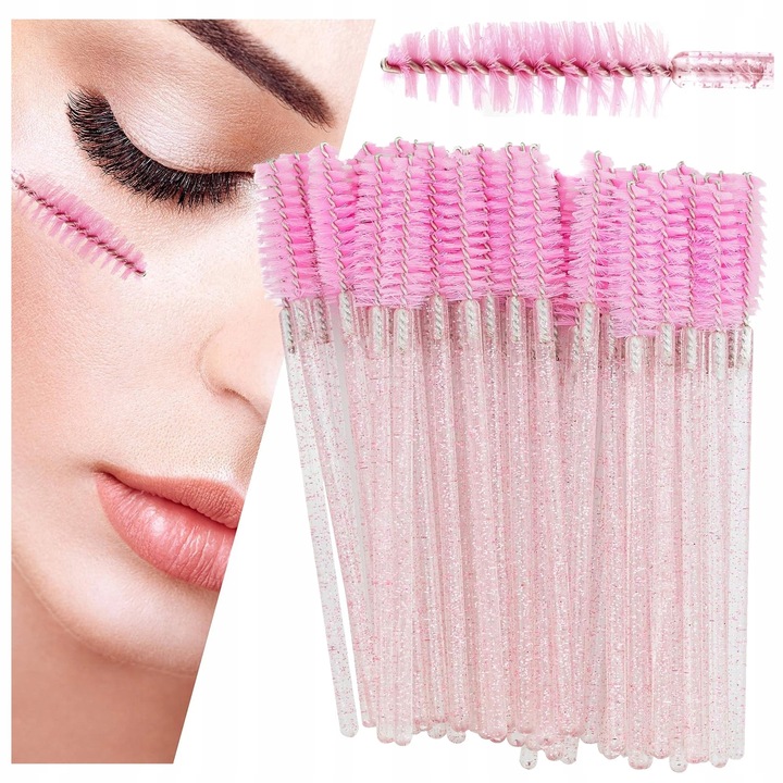 SZCZOTECZKI DO RZĘS I BRWI SPIRALKI ZESTAW 50SZT