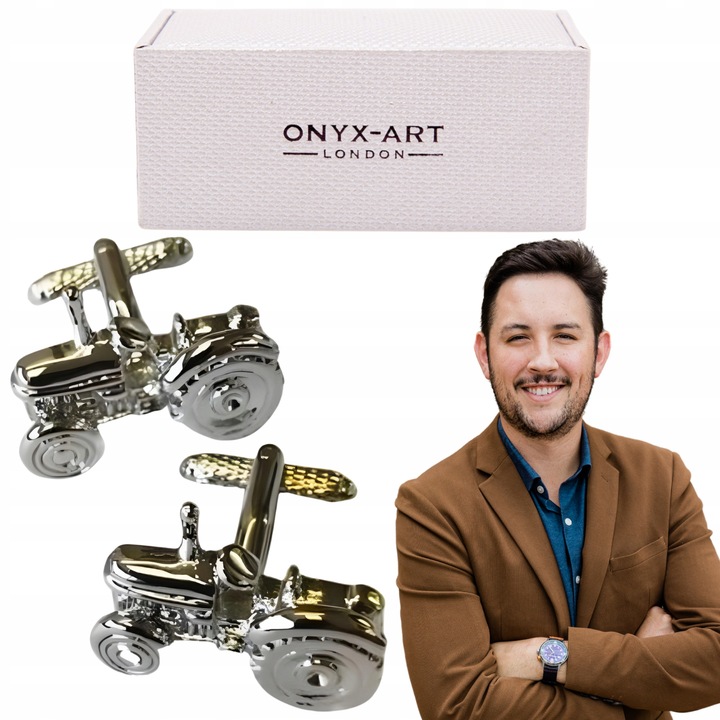 Spinki do mankietów Traktor Stal dla Farmera