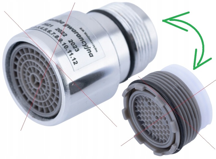 ADAPTER PRZEJŚCIÓWKA DO PERLATORA Z M18,5x1 NA M22x1 do ikea, kludi i inne